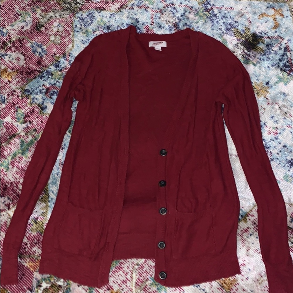 Maroon cardigan